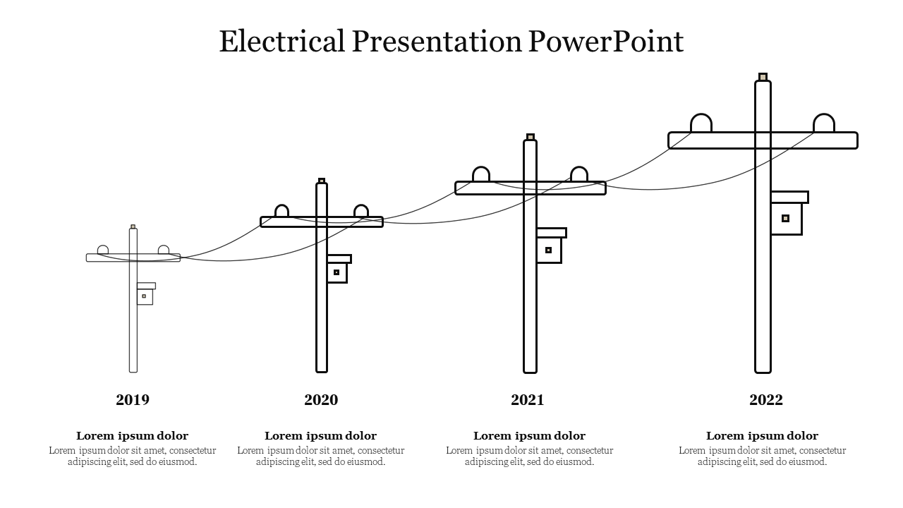 Electrical Presentation PowerPoint Template With Years